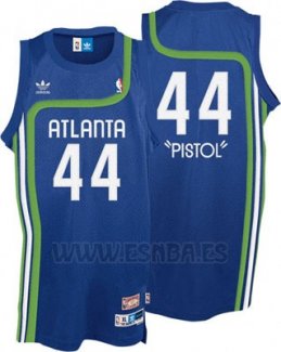 Camiseta Atlanta Hawks Pistol Pete #44 Retro Azul