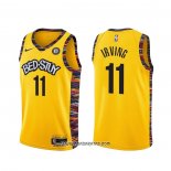Camiseta Brooklyn Nets Kyrie Irving #11 Ciudad 2020-21 Amarillo