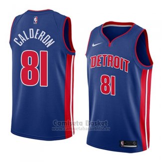Camiseta Detroit Pistons Jose Calderon #81 Icon 2018 Azul