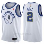 Camiseta Golden State Warriors Jordan Bell #2 Hardwood Classic 2017-18 Blanco