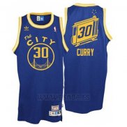Camiseta Golden State Warriors Stephen Curry #30 Retro City Bus Azul