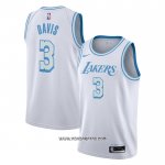 Camiseta Los Angeles Lakers Anthony Davis #3 Ciudad 2020-21 Blanco