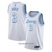 Camiseta Los Angeles Lakers Anthony Davis #3 Ciudad 2020-21 Blanco