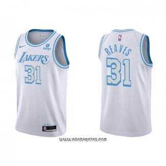 Camiseta Los Angeles Lakers Austin Reaves #31 Ciudad 2021-22 Blanco