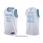 Camiseta Los Angeles Lakers Joel Ayayi #21 Ciudad 2021-22 Blanco