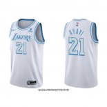 Camiseta Los Angeles Lakers Joel Ayayi #21 Ciudad 2021-22 Blanco