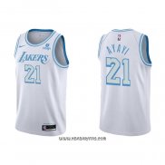 Camiseta Los Angeles Lakers Joel Ayayi #21 Ciudad 2021-22 Blanco