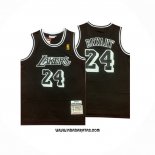 Camiseta Los Angeles Lakers Kobe Bryant #24 Mitchell & Ness 2007-08 Negro Blanco