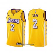 Camiseta Los Angeles Lakers Quinn Cook #2 Ciudad 2019-20 Amarillo