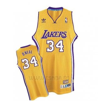 Camiseta Los Angeles Lakers Shaquille O'Neal #34 Retro Amarillo