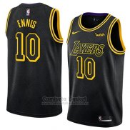 Camiseta Los Angeles Lakers Tyler Ennis #10 Ciudad 2018 Negro