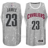 Camiseta Luces De La Ciudad Cleveland Cavaliers LeBron James #23 Gris