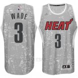 Camiseta Luces De La Ciudad Miami Heat Dwyane Wade #3 Gris