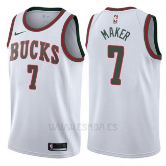 Camiseta Milwaukee Bucks Thon Maker #7 Return To The Mecca Classic 2017-18 Blanco