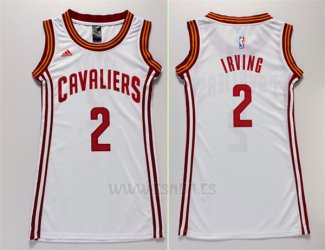 Camiseta Mujer Cleveland Cavaliers Kyrie Irving #2 Blanco