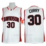 Camiseta NCAA Davidson Wildcat Stephen Curry #30 Blanco
