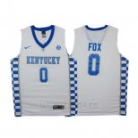 Camiseta NCAA Kentucky Wildcats De'Aaron Fox #0 Blanco