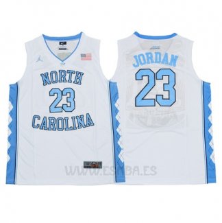 Camiseta NCAA North Carolina Tar Heels Michael Jordan #23 Blanco