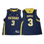 Camiseta NCAA Wake Forest Demon Deacons Trey Burke #3 Azul