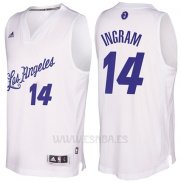 Camiseta Navidad 2016 Los Angeles Lakers Brandon Ingram #14 Blanco