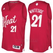 Camiseta Navidad 2016 Miami Heat Hassan Whiteside #21 Rojo