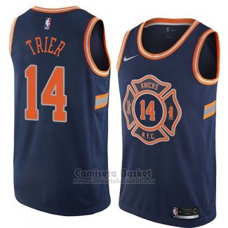 Camiseta New York Knicks Allonzo Trier #14 Ciudad 2018 Azul