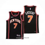 Camiseta New York Knicks Carmelo Anthony #7 Ciudad 2021-22 Negro