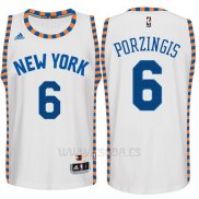 Camiseta New York Knicks Kristaps Porzingis #6 Retro Blanco