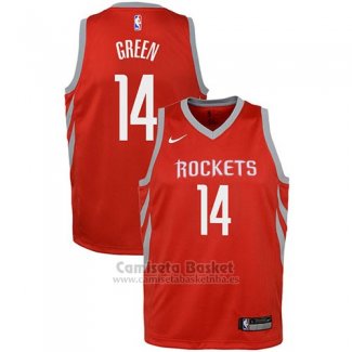 Camiseta Nino Houston Rockets Gerald Green Icon #14 2017-18 Rojo