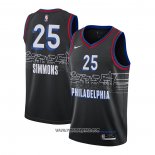 Camiseta Philadelphia 76ers Ben Simmons #25 Ciudad 2020-21 Negro