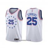 Camiseta Philadelphia 76ers Ben Simmons #25 Earned Blanco