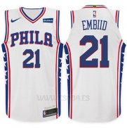Camiseta Philadelphia 76ers Joel Embiid #21 2017-18 Blanco