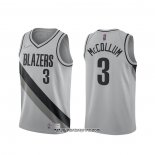 Camiseta Portland Trail Blazers CJ McCollum #3 Earned 2020-21 Gris