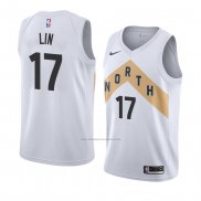 Camiseta Toronto Raptors Jeremy Lin #17 Ciudad 2018 Blanco