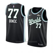 Camiseta 2019 Rising Star Luka Don cic #77 USA Negro