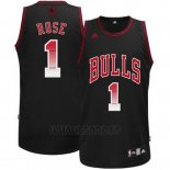 Camiseta Ambiente Chicago Bulls Derrick Rose #1 Negro