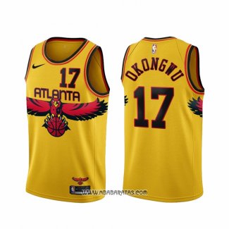 Camiseta Atlanta Hawks Onyeka Okongwu #17 Ciudad 2021-22 Amarillo