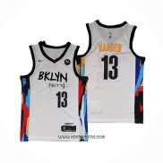 Camiseta Brooklyn Nets James Harden #13 Ciudad 2020-21 Blanco