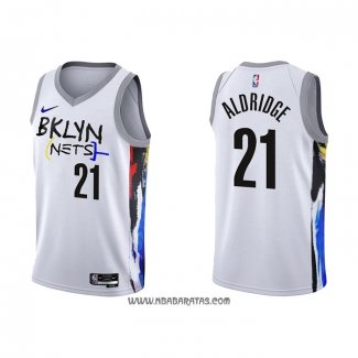 Camiseta Brooklyn Nets Lamarcus Aldridge #21 Ciudad 2022-23 Blanco