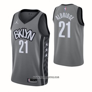Camiseta Brooklyn Nets Lamarcus Aldridge #21 Statement 2021 Gris