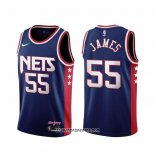 Camiseta Brooklyn Nets Mike James #55 Ciudad 2021-22 Azul