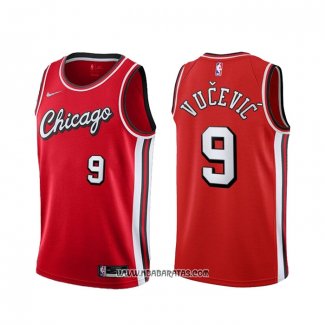 Camiseta Chicago Bulls Nikola Vucevic #9 Ciudad 2021-22 Rojo