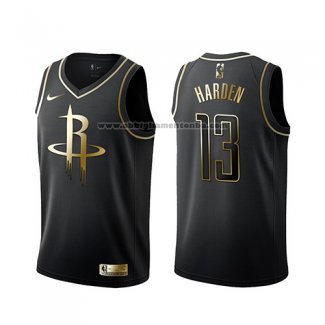 Camiseta Golden Edition Houston Rockets James Harden Negro