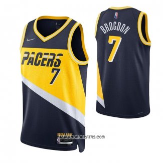 Camiseta Indiana Pacers Malcolm Brogdon #7 Ciudad 2021-22 Azul