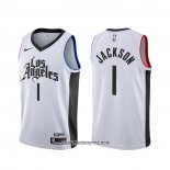 Camiseta Los Angeles Clippers Reggie Jackson #1 Ciudad Blanco