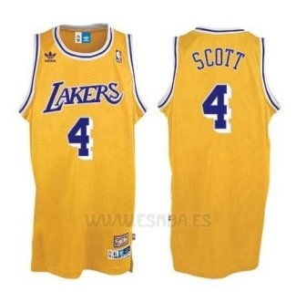 Camiseta Los Angeles Lakers Byron Scott #4 Retro Amarillo