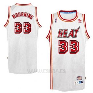 Camiseta Miami Heat Alonzo Mourning #33 Retro Blanco