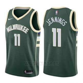 Camiseta Milwaukee Bucks Brandon Jennings #11 Icon 2017-18 Verde