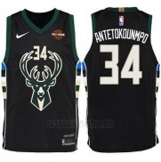 Camiseta Milwaukee Bucks Giannis Antetokounmpo #34 2017-18 Negro