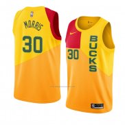 Camiseta Milwaukee Bucks Jaylen Morris #30 Ciudad 2018-19 Amarillo